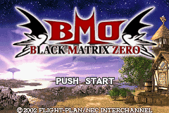 Black Matrix Zero title screen for GameBoy Advance